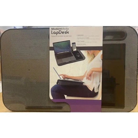 COPY - Modern Media Lap Desk, Fits 17" Laptop, dock for phone & Table, Mouse pad - Picture 6 of 7